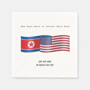 Flaggen der Vereinigten Staaten und Nordkorea: Hin Serviette