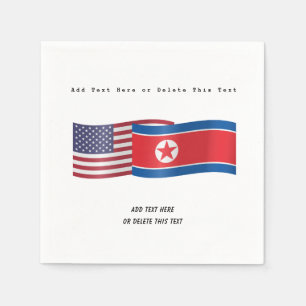 Flaggen der Vereinigten Staaten und Nordkorea: Hin Serviette