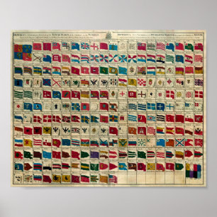 Flaggen der Welt 1784 Poster