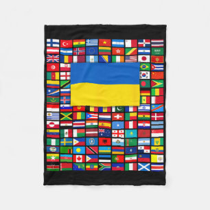 Flaggen der Welt Ukraine Steht mit Selenskyi Erbse Fleecedecke
