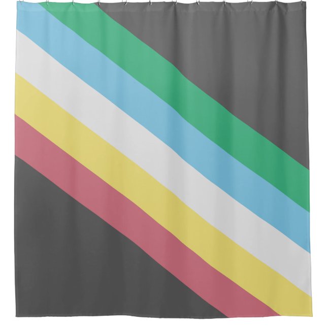 Flaggen des Schwerpunkts Behinderung Duschvorhang (Vorderseite)