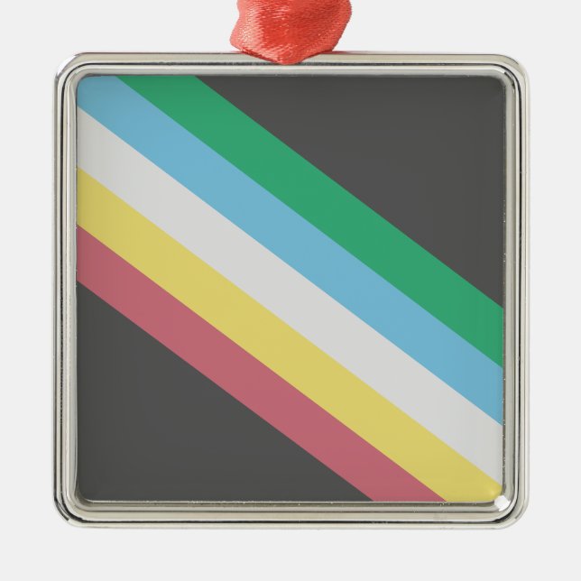 Flaggen des Schwerpunkts Behinderung Ornament Aus Metall (Vorne)