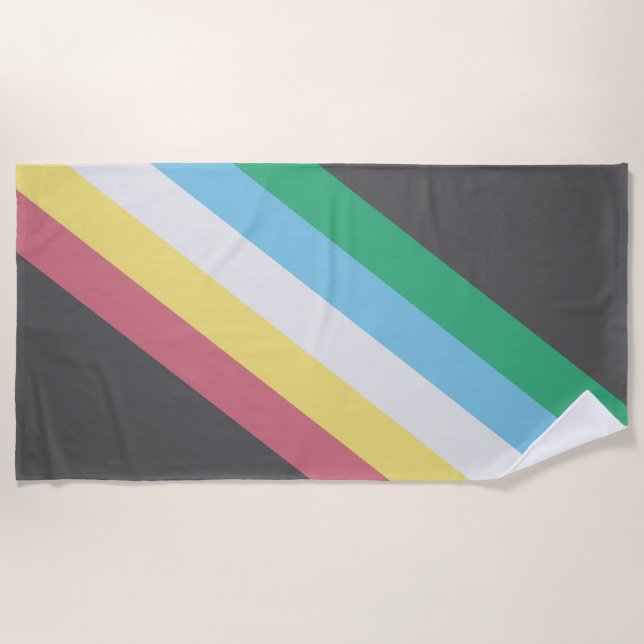 Flaggen des Schwerpunkts Behinderung Strandtuch (Vorderseite)