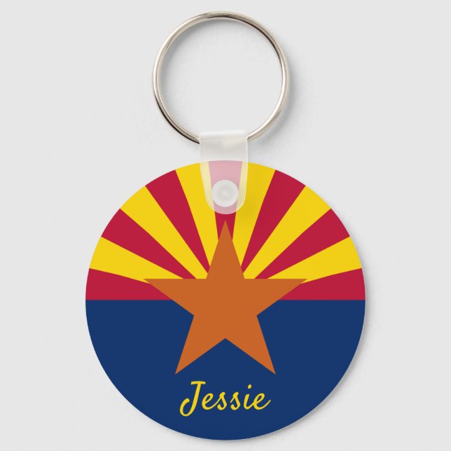 Flaggen des Staates Arizona Customize Name Schlüss Schlüsselanhänger (Vorderseite)