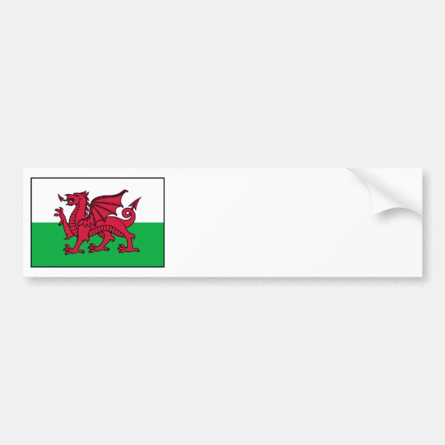 Flaggen-Drache Wales Waliser Autoaufkleber (Vorne)
