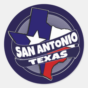 Flaggen-Explosionsaufkleber San Antonio Texas Runder Aufkleber