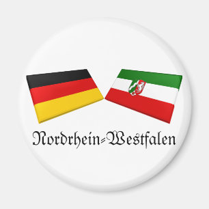 Flaggen-Fliesen Nordrheins-Westfalen, Deutschland Magnet