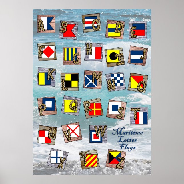 Flaggen für Seefahrtzeichen Poster (Vorne)