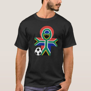 Flaggen-Fußball-Fußball dunkle T Südafrikas T-Shirt