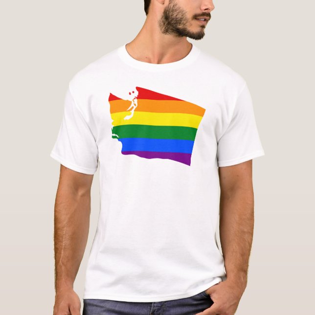 Flaggen-Gay Pride-Bewusstsein der T-Shirt (Vorderseite)