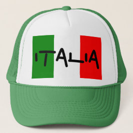 Flaggen-Grün-Weiß Red Hat Italiens italienisches Truckerkappe