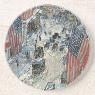 Flaggen in der 57th Street von Frederick Childe Ha Getränkeuntersetzer