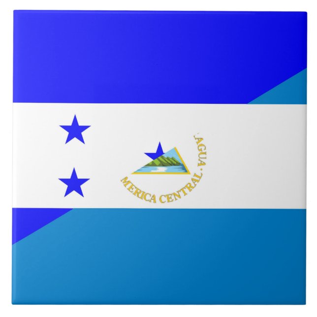 Flaggen-Landsymbol Hondurass Nicaragua halbes Fliese (Vorderseite)