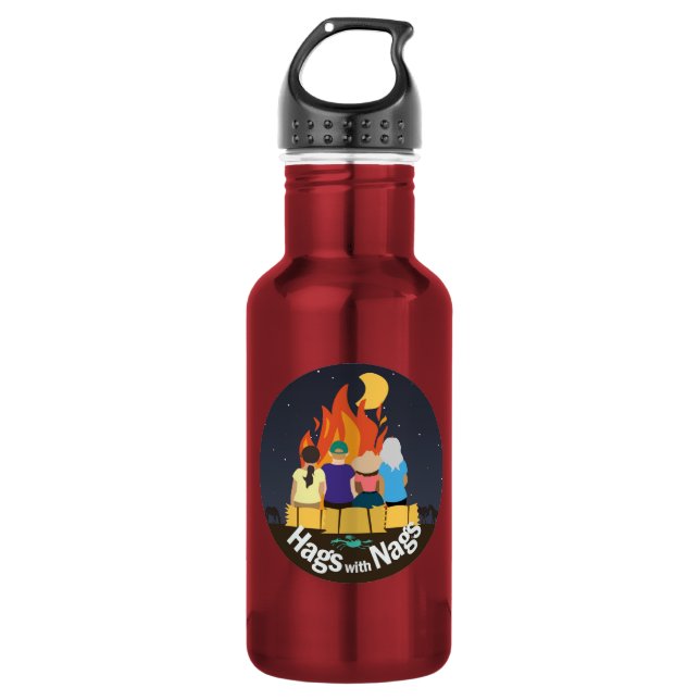Flaggen mit Nags Wasser Flasche RED Edelstahlflasche (Vorderseite)
