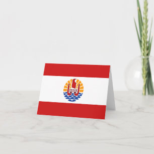 Flaggen-Notizkarte von Französisch-Polynesien Karte