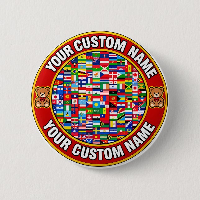 Flaggen-Patches, Stilvolles individuelles Design Button (Vorderseite)