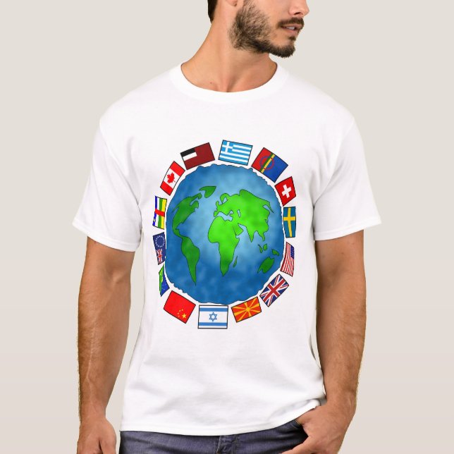 Flaggen-Planet T-Shirt (Vorderseite)