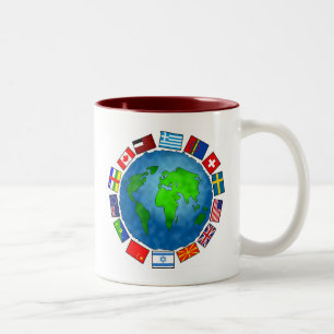 Flaggen-Planet Zweifarbige Tasse