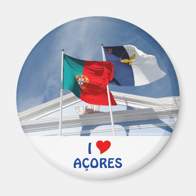 Flaggen Portugals und der Azoren Magnet (Vorne)