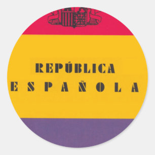 Flaggen-Republik von Spanien - Bandera República Runder Aufkleber