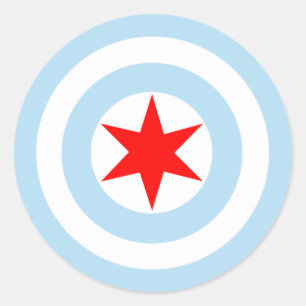 Flaggen-Schild-runde Aufkleber Kapitän-Chicago