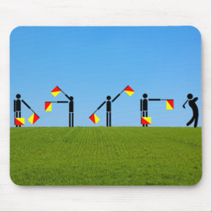 Flaggen-Semaphor-Quiz - Golf Mousepad