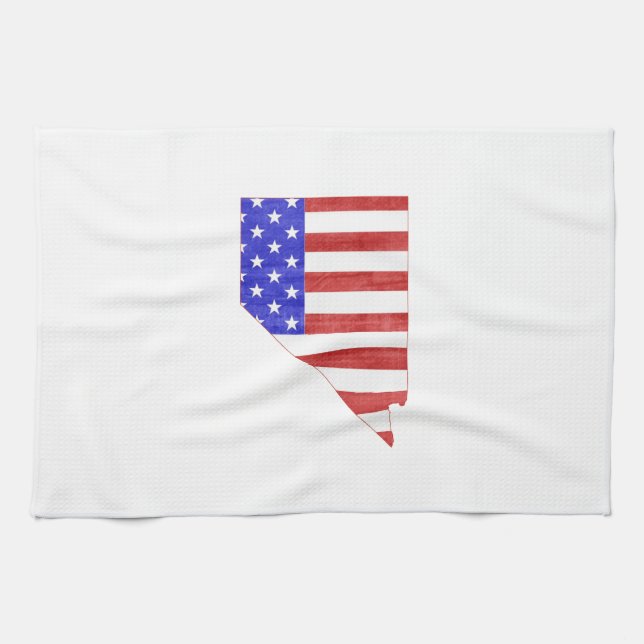 Flaggen-Silhouette-Staatskarte Nevadas USA Handtuch (Horizontal)
