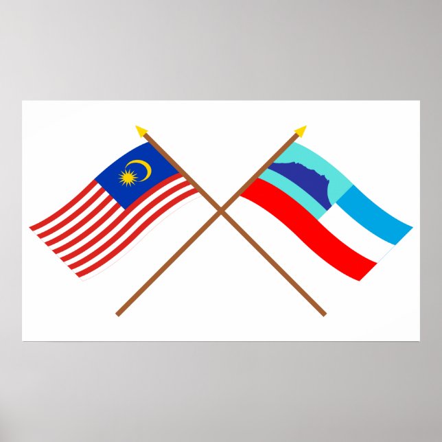 Flaggen über Malaysia und Sabah Poster (Vorne)