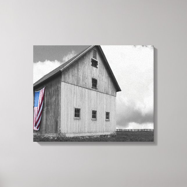 Flaggen unserer Bauern - Stall mit amerikanischer  Leinwanddruck (Vorderseite)