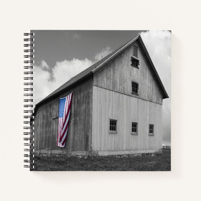 Flaggen unserer Bauern - Stall mit amerikanischer  Notizbuch (Vorderseite)