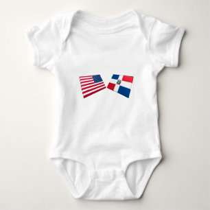 Flaggen US u. der Dominikanischen Republik Baby Strampler