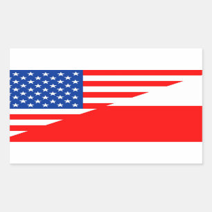 Flaggen-USA-Land Vereinigter Staaten Amerika Polen Rechteckiger Aufkleber