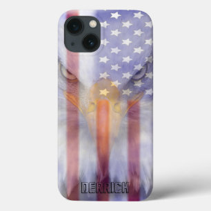 Flaggen- verblaßter Adler personalisiert Case-Mate iPhone Hülle