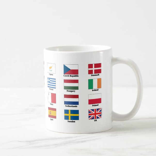 Flaggen von 28 europäischen Gewerkschaft Kaffeetasse (Rechts)