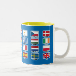 Flaggen von 28 europäischen Gewerkschaft Zweifarbige Tasse