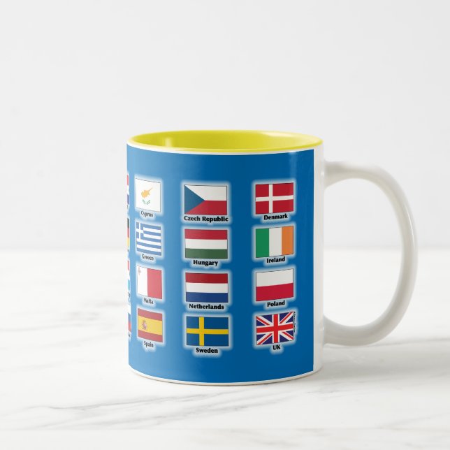 Flaggen von 28 europäischen Gewerkschaft Zweifarbige Tasse (Rechts)