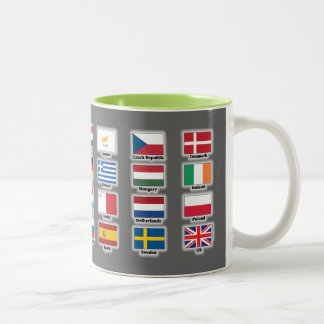 Flaggen von 28 europäischen Gewerkschaft Zweifarbige Tasse