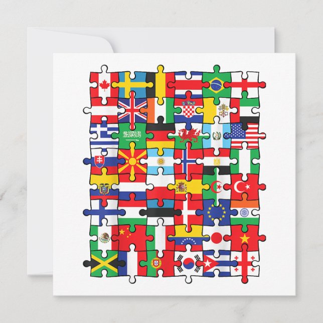 Flaggen von Ländern der internationalen Flagge Einladung (Vorderseite)