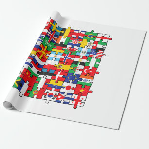 Flaggen von Ländern der internationalen Flagge Geschenkpapier