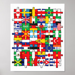 Flaggen von Ländern der internationalen Flagge Poster