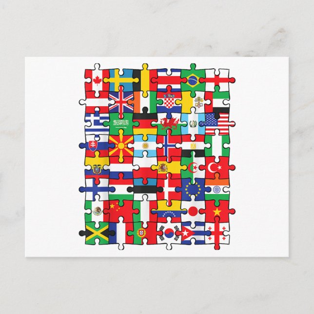 Flaggen von Ländern der internationalen Flagge Postkarte (Vorderseite)