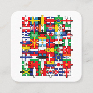 Flaggen von Ländern der internationalen Flagge Quadratische Visitenkarte