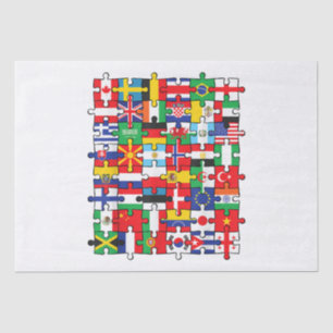 Flaggen von Ländern der internationalen Flagge Seidenpapier