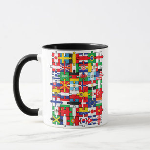 Flaggen von Ländern der internationalen Flagge Tasse