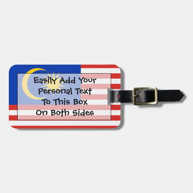 Flaggen von Malaysia Easy ID Personal Gepäckanhänger (Vorderseite horizontal)