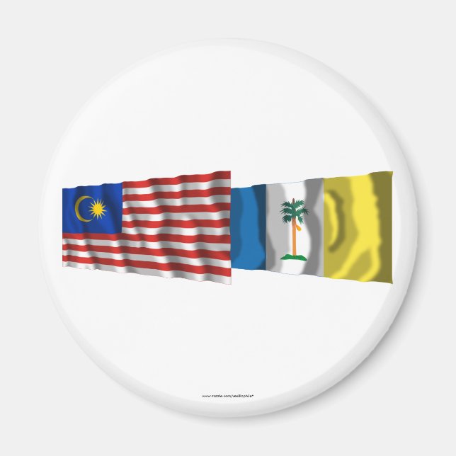 Flaggen von Malaysia und Penang Magnet (Vorne)