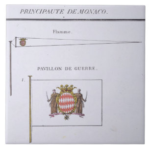 Flaggen von Monaco, von einem französischen Buch Fliese