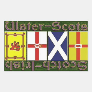 Flaggen von Schottland und Ulster Rechteckiger Aufkleber