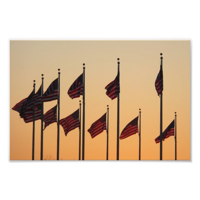 Flaggen von Sunset American Patriotic USA Fotodruck (Vorne)