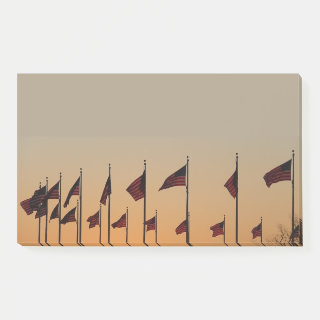 Flaggen von Sunset American Patriotic USA Post-it Klebezettel (Vorderseite)